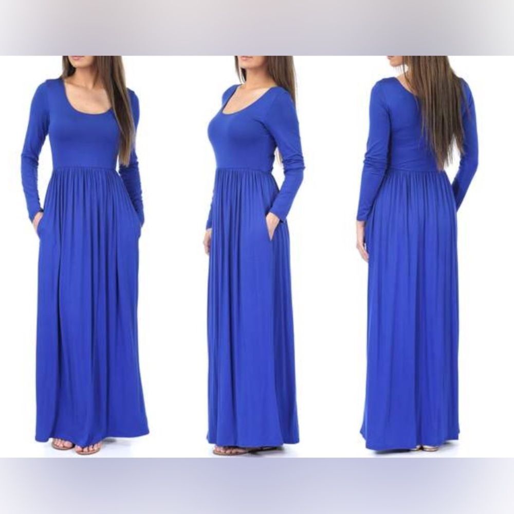 Rags & Couture Elegant Royal Blue Maxi Dress